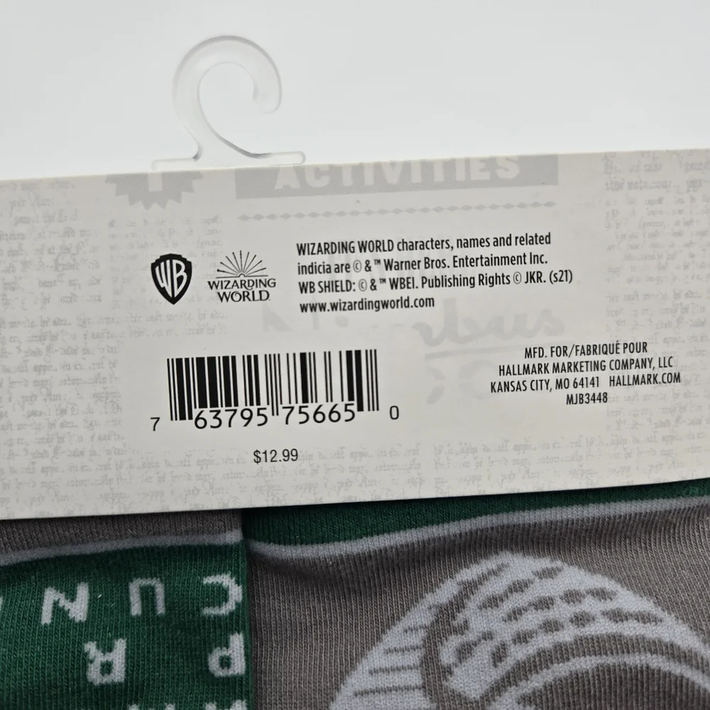 NEW Harry Potter Wizarding World Slytherin Novelty Crew Socks One Size Fits Most